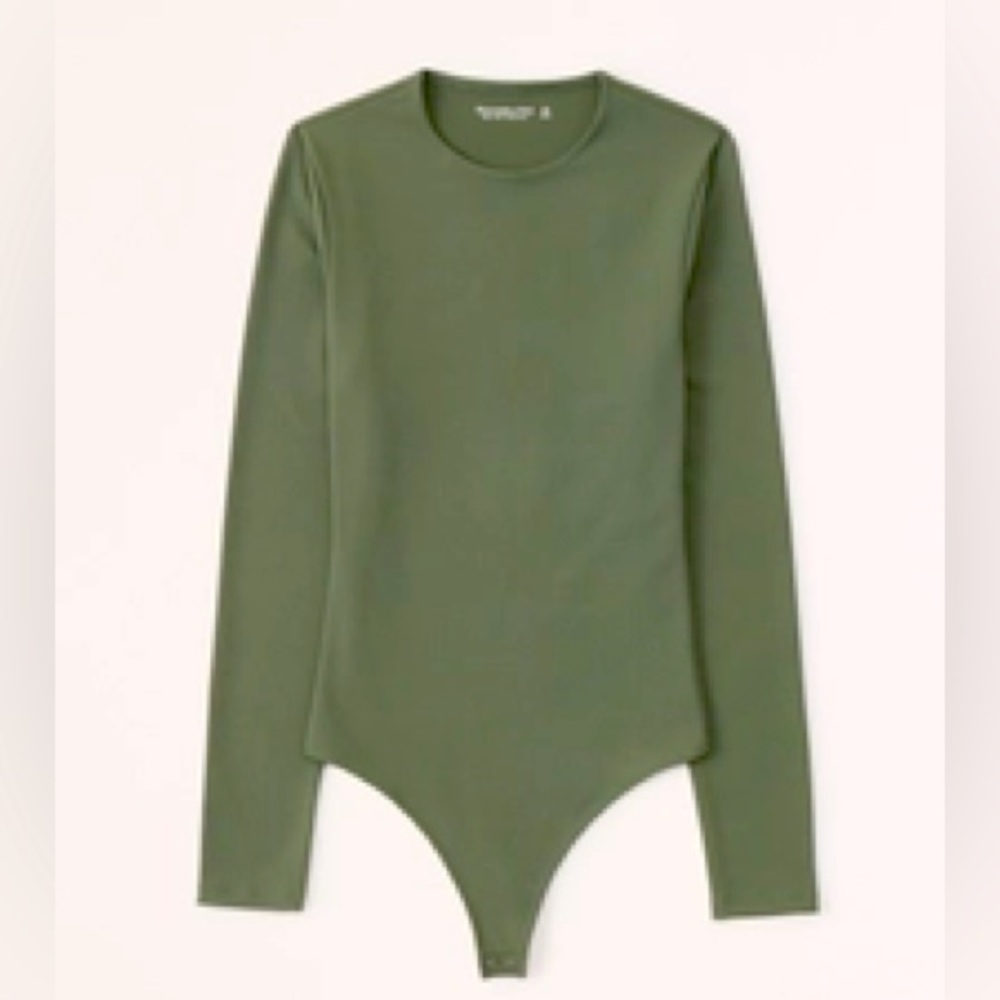 Olive Green Abercrombie Long Sleeve Bodysuit - Small